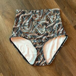 Black Milk Clothing high-waisted snake swimsuit, bottoms size small